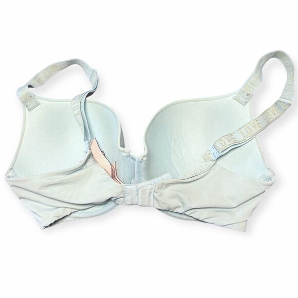 VICTORIA’S SECRET Women’s Mint Green Push-Up T-Shirt Full Coverage Bra Size 32D - Picture 2 of 5